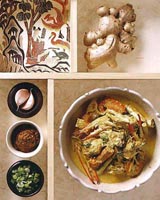 Chinese meal recipe in picture frame with ingredients and image