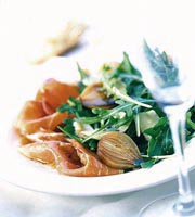 Parmaham, onion and rocket salad