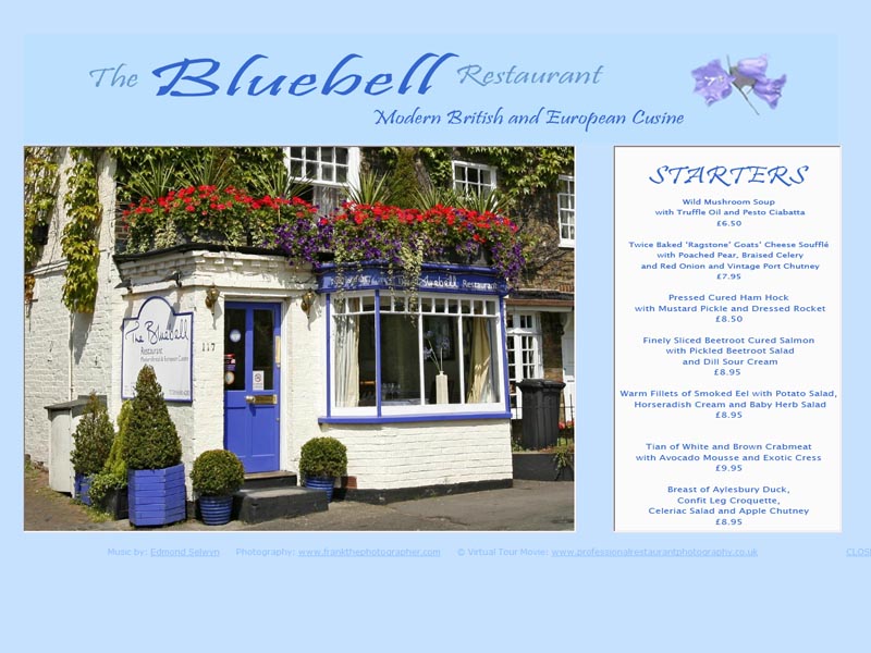 Bluebell restaurant e menu